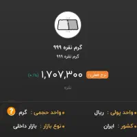نقره ۹۹۹ ایرانی خالص به مقدار ۲۰ گرم