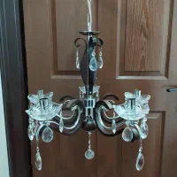 لوستر چوبی فلزی ۵ شعله|لوستر و چراغ آویز|تبریز, |دیوار