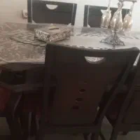 میز ناهار خوری شش نفره چوب گردو نو