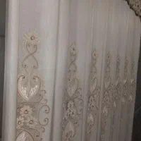 پرده حریر آستردوزی همراه باکتیبه،، انداره ۲ در ۲۴۰|پرده، رانر، رومیزی|رشت, معلم|دیوار