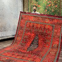 فرش طرح درخت زندگی سبز و قرمز|فرش|تهران, کوهک|دیوار