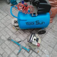 پمپ باد۸۰لیتری،میخکوب بادی،جک پیکانی،وخورده ابزار