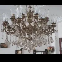 لوستر 8شاخه 16شعله برنجی