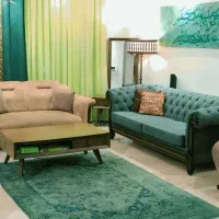 مبلمان ۷ نفره (سبز + کرم)