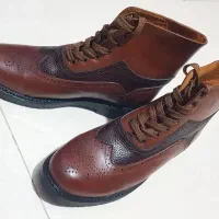 کفش نیم بوت چرم طبیعی گاوی