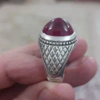 انگشتر یاقوت الماس تراش عبدالرزاقی اصل|جواهرات|خمینی‌شهر, |دیوار