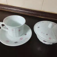 دودست فنجون نعلبکی بادوقندان