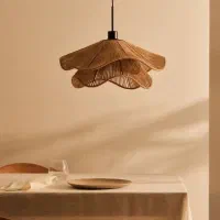 لوستر و آباژور دستساز با رافیا سبک بوهو و طبیعی|لوستر و چراغ آویز|کرج, مهرویلا شمالی|دیوار