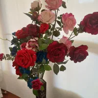 گلدان و گل رز|گل مصنوعی|زنجان, |دیوار