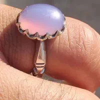 عقیق یاسی یمنی طوق دار زیبا و خوش رنگ