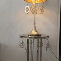 آباژور آباژر کنار سالنی طرح لوستری ست طلایی شیک|چراغ خواب و آباژور|قم, عمار یاسر|دیوار