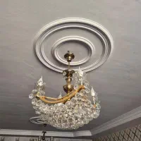 لوستر کریستال با بدنه برنجی 2عدد با 1عدد دیواری