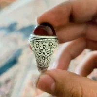 انگشتر عقیق رکاب چهل گل