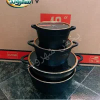 سرویس قابلمه چدن گرانیت ضخیم با ارسال