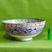 شاه کاسه قاجاری لعاب دار کعب دارسایز کمیاب
