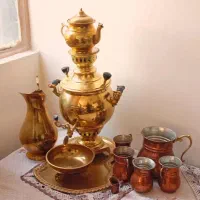 قوری سماور سینی بشقاب و پارچ لیوان|کلکسیون اشیاء عتیقه|تهران, شمیران‌نو|دیوار