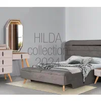 تختخواب دونفره طرح هیلدا 2024 رنگ مشکی بدون تشک