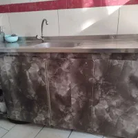 سینک ظرفشویی تک لگنه به همراه کابینت