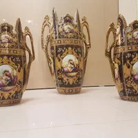 دکوری گلدون قهوه ای لیلی مجنون لمونژ آب طلا کاری|ظروف سرو و پذیرایی|مشهد, کوشش|دیوار