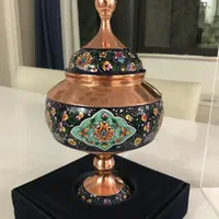 شکلات خوری مس و پرداز مینا سایز بزرگ ۳۰ سانت|صنایع دستی و سایر لوازم تزئینی|تهران, اکباتان|دیوار