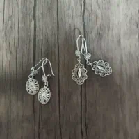 دو عدد گوشواره نقره قدیمی