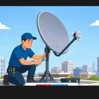 نصب آنتن ثابت/چرخشی/تنظیم گیرنده دیجیتال/براکت/سیم