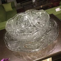 میوه خوری شیرینی خوری کریستال امریکایی قدیمی انتیک