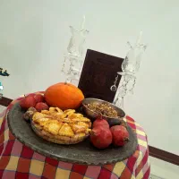 حوله دستمال نخی چادرشب ساک نان و سبزی