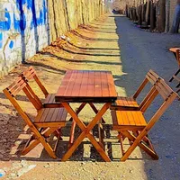 میز و صندلی چوبی تاشو دو نفره