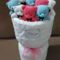 بوکت عروسک و گل