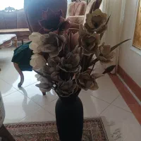 گل چرمی وگلدان