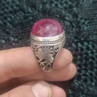 انگشتر نقره یاقوت استار طرح پهلوی