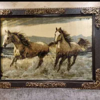 تابلو فرش بزرگ قاب تمام چوب بدونه هیچ مشکلی