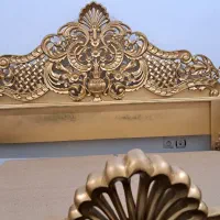 تختخواب دونفره طلایی رنگ|تخت و سرویس خواب|مسجد سلیمان, |دیوار