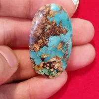 فیروزه نیشابوری طبیعی ، بسیار درشت ، گردنی
