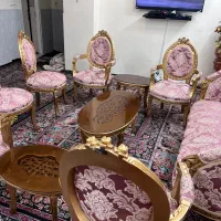 مبلمان چوب گردو ۹نفره با سه تا عسلی|مبلمان خانگی و میز عسلی|تهران, کیانشهر|دیوار