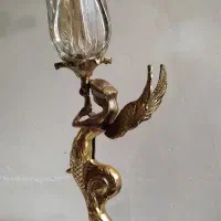 دو عدد شمع دانی فرشنه برنز
