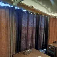 پرده رنگ کرم و قهوه ای