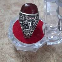 انگشتر عقیق رکاب استاد رامین قلم زنده