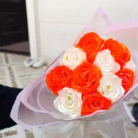 گل رز روبانی شاخه ای و دسته ای