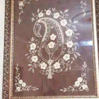 ترمه ابریشم با طرح گلهای برچسته دست دوز|کلکسیون و سرگرمی|تهران, وحیدیه|دیوار