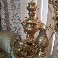 سماور 5L کامل طلایی ورق ضخیم قلم دست اصفهان|صنایع دستی و سایر لوازم تزئینی|تهران, قیام|دیوار