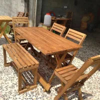 میز و صندلی تاشو نراد چوبی رشت ///