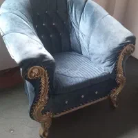 یک عدد مبل تکی آبی|مبلمان خانگی و میز عسلی|رودسر, |دیوار