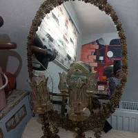 آینه و شمعدان برنز