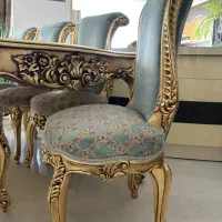 میز نهارخوری 8 نفره سلطنتی ورق طلا