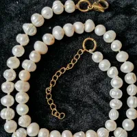 گردنبند مروارید پرورشی استیل ۳۱۶ آبکاری ۷ لایه طلا|جواهرات|پرند, فاز ۲|دیوار