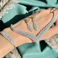 سرویس جواهر تمام نقره مدل فلاور و گندم عین طلا