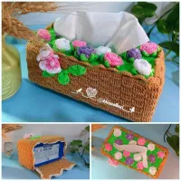 کاور دستمال کاغذی سبد گل