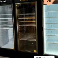 یخچال درب دار و پرده هوا و استند